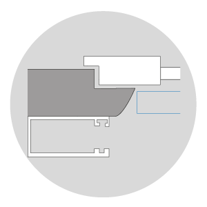 flache Rollladenführung